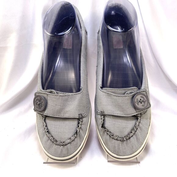 Vans Shoes Woman's Size 8.5 Boat Loafers Comfort Slip On Canvas Nautical Buttons - Picture 2 of 11